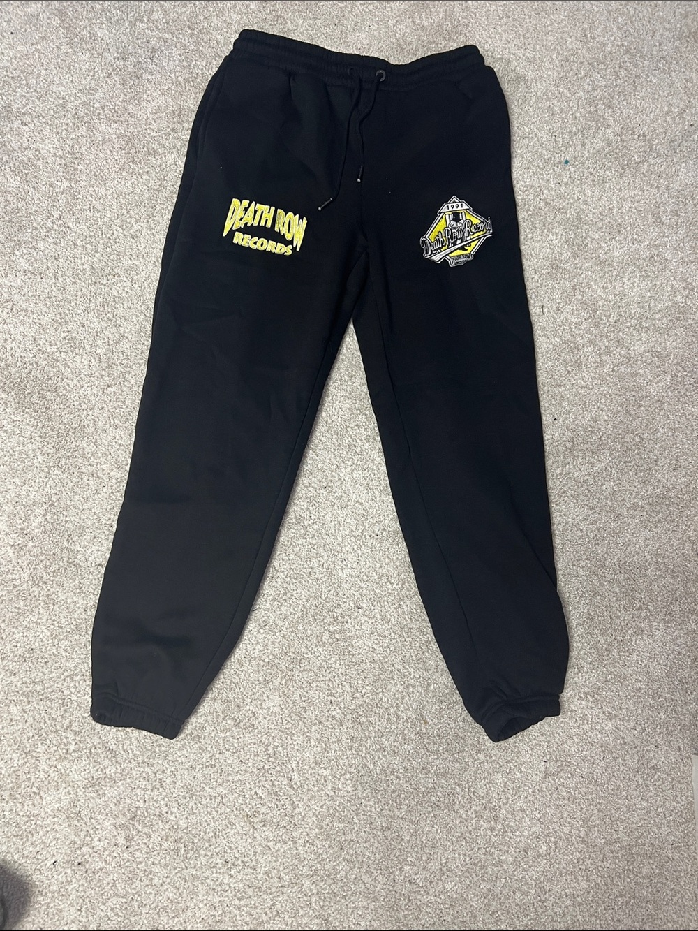 Black Kids Sweatpants with Yellow Logo